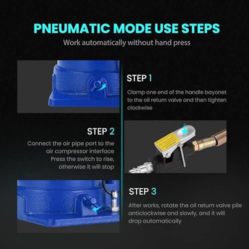 Specstar Pneumatic Air Hydraulic Bottle Jack With Manual Hand Pump 20 Ton Auto Truck Travel Trailer Repair Lift Blue With Car Service Ramps Low Profile Plastic Pack Of 4 #TOP2