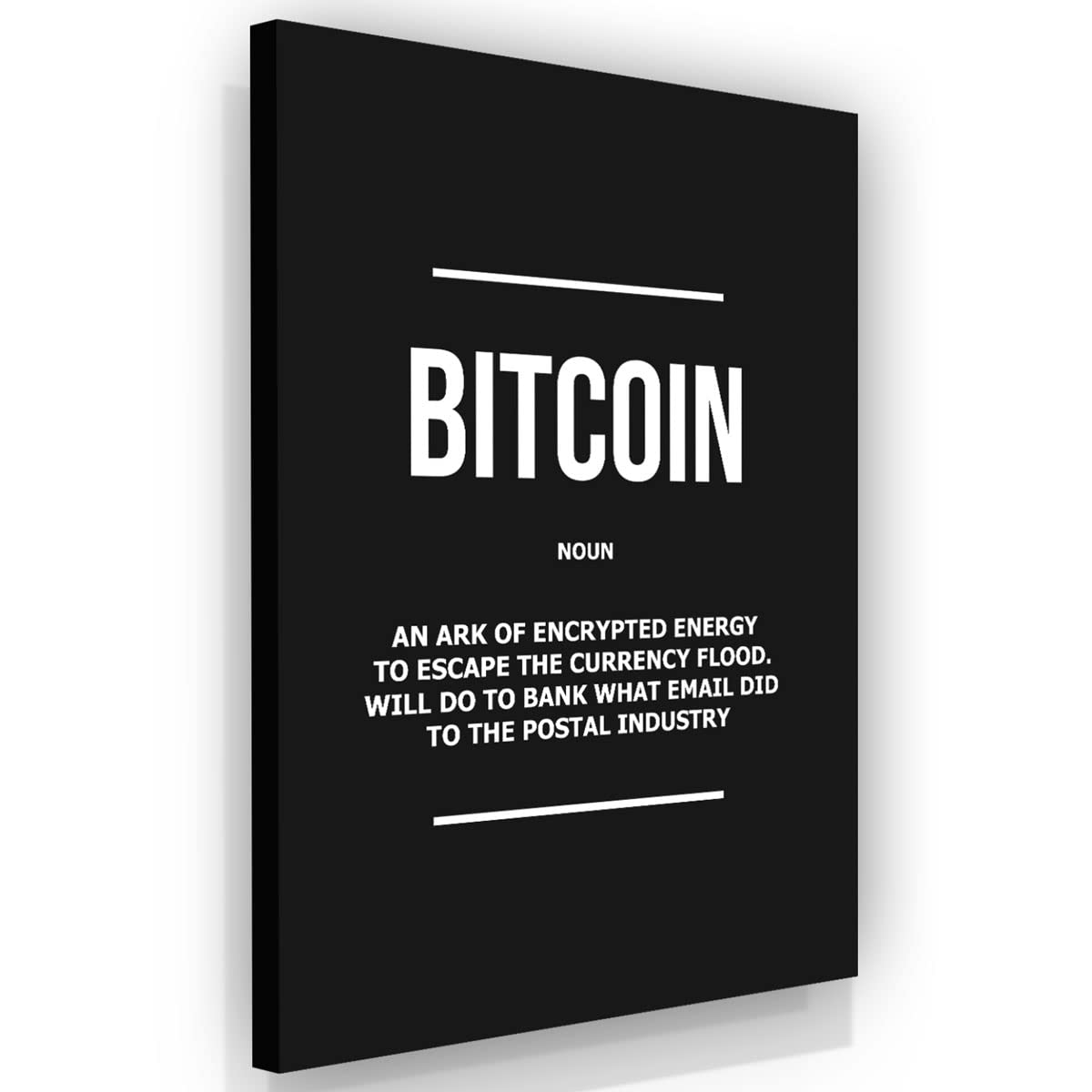 Bitcoin Definition Wall Art Office Decor Canvas Print, Bitcoin Noun Print,  Cryptocurrency Sign, BTC Sign, Crypto