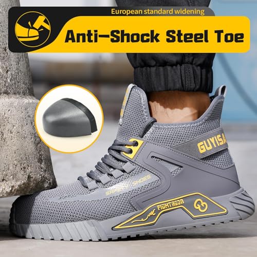 Image of Steel Toe Shoes for Men Work Safety Industrial Protective Men's Work Shoes for Construction Comfortable Lightweight Warehouse Factory