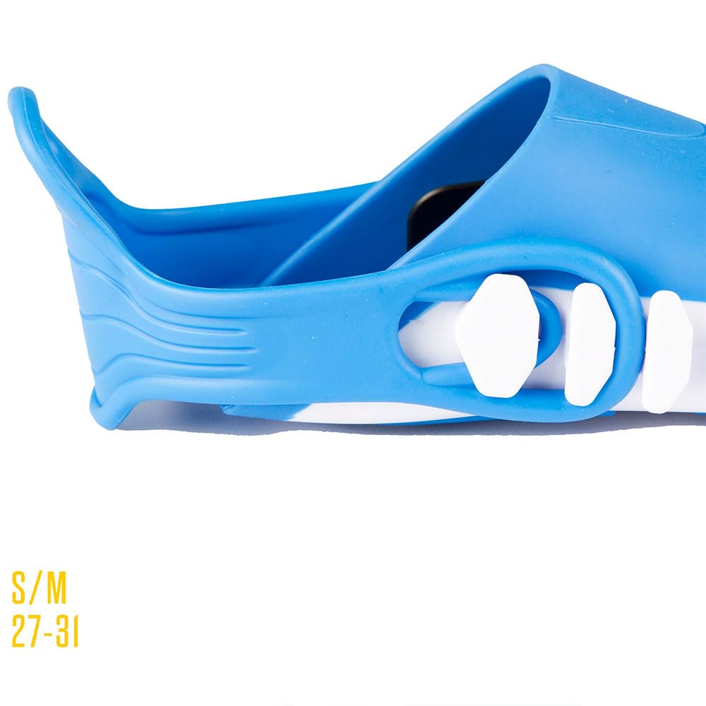 AKTIVE Tuba et Palmes Colorbaby Aqua Sport pour Enfants, Masque à Gouttes, Ajustement Facile, sans Latex, Palmes Réglables 27-31, Tube de Protection, lentilles en Polycarbonate