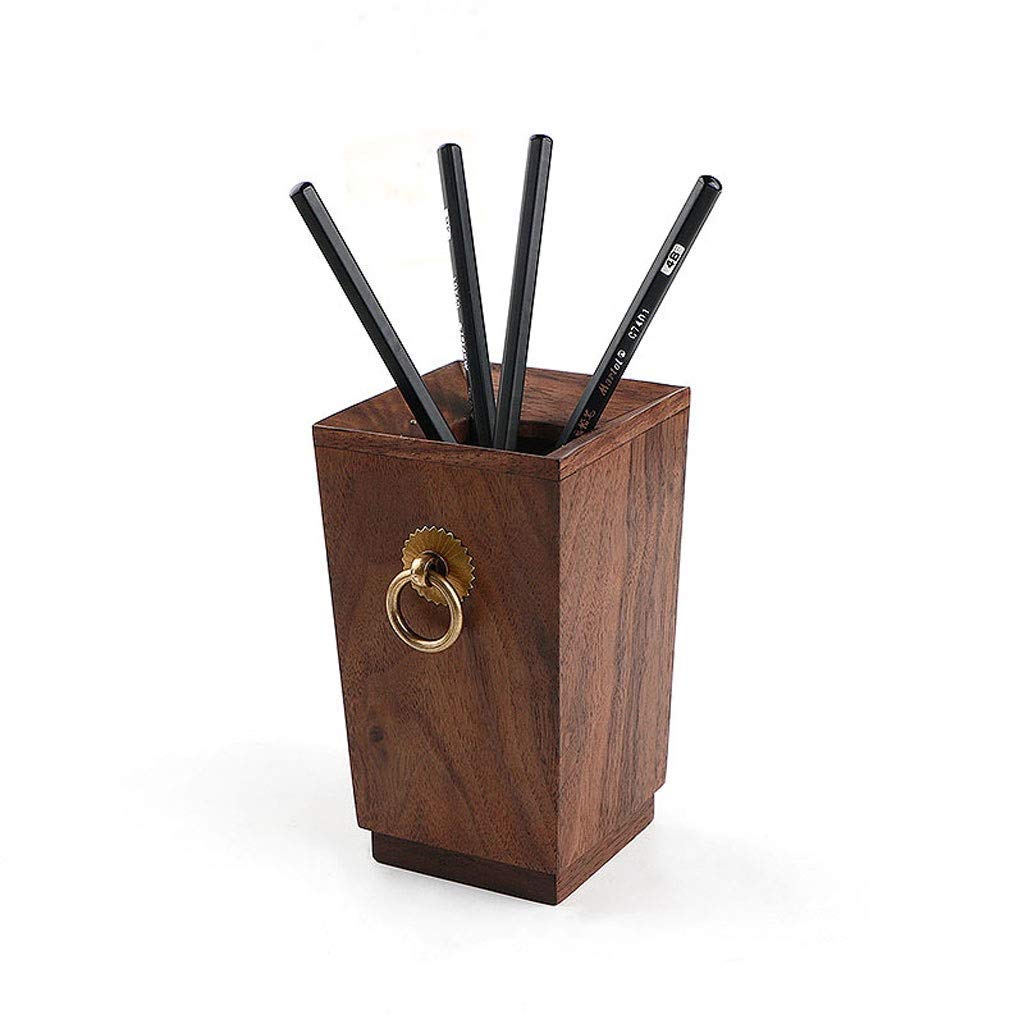 Portapenne Multifunzionale in Legno retrò Grande Inserimento Penna Ufficio Forniture di cancelleria semplici Secchio portaoggetti da Tavolo