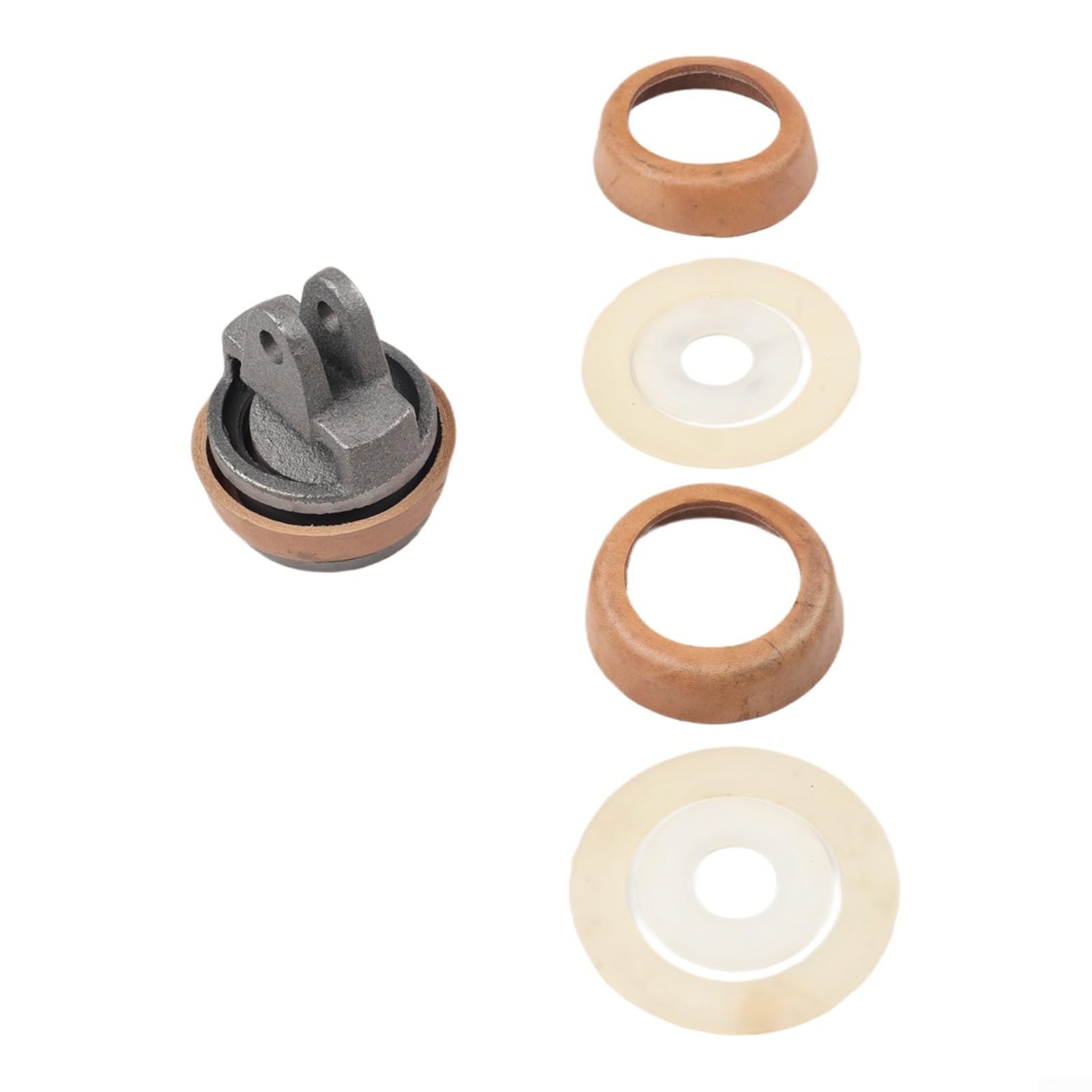 Kit di ricambio pistone e guarnizione per pompe con manico modello 75, in ghisa con pelle di vacchetta e guarnizioni in gomma, set di riparazione manuale da giardino per la manutenzione di pozzi e