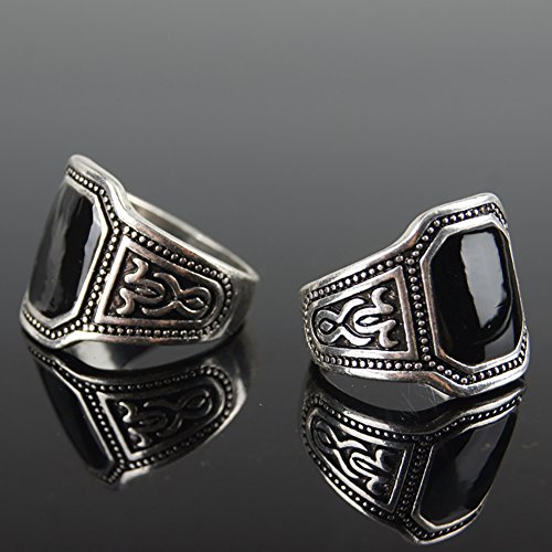 wintefei Rings Retro Punk Band Men Zinc Alloy Ring Finger Jewelry Cool Club Christmas GiftBlackUS 10
