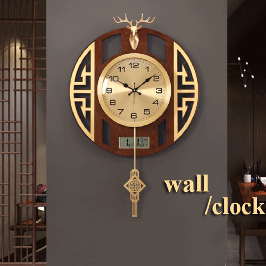 Amazon.co.jp: 日付、月、曜日表示付き金属製壁掛け時計、カチカチ音が