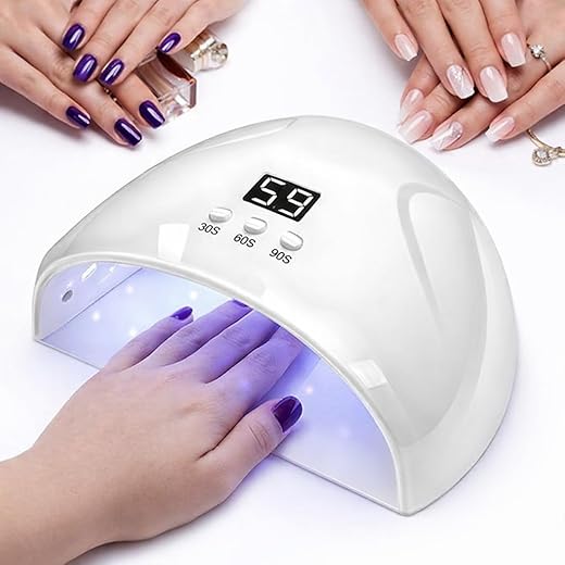 Cabine Lâmpada LED UV Secador de Unhas em Gel, Acrigel, Fibra, COm Temporizador, Profissional e Doméstico Portátil Bivolt Branco 48W
