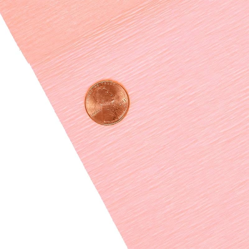 Paper Mart Italian Crepe Paper Roll, Fine 60 GSM 19.5 x 98 Inches Decorative Tissue, Baby Pink 201 Light Pink, Cartotecnica Rossi Crepe Paper for