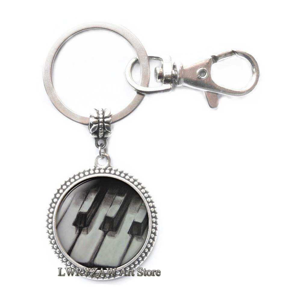 Piano Keychain, Music Jewelry,Classical Music Gift Piano,Pianist Musician,Piano Keyboard Key Ring,M298