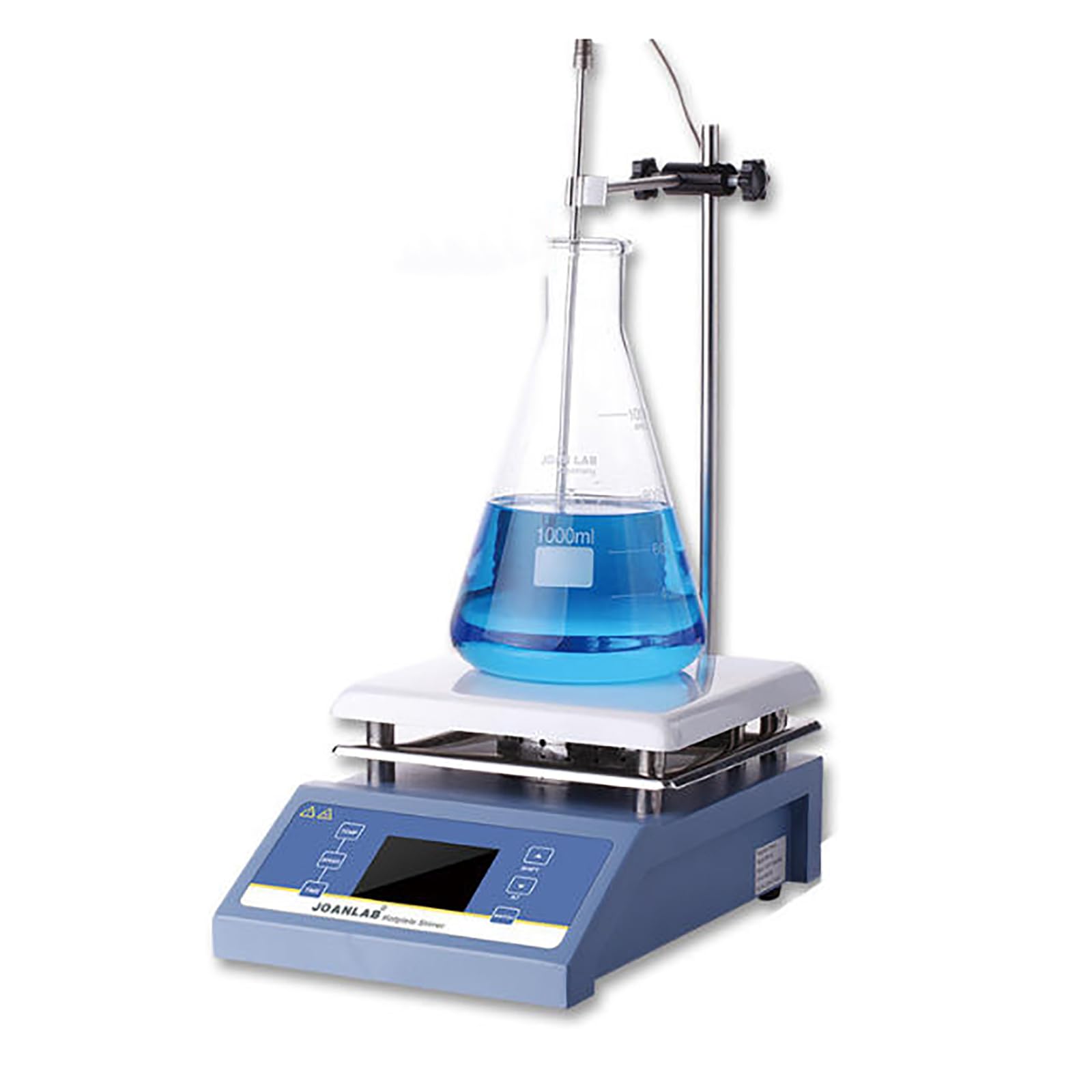 Agitador magnético inteligente, mezclador de laboratorio con pantalla digital de 600 W, velocidad 0-1600 RPM, placa de calefacción de 19 x 19 cm, temperatura máxima de 380 °C, ideal para mezclar y