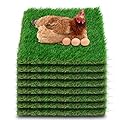 THREE ORANGES Chicken Nesting Box Pads, Washable Artificial Grass Nesting Pads Cuttable Chickens Nest Box Bedding Liners for Hen Coop Egg Duck Chicks Goose 12x12x1.35inch (8 Pack)