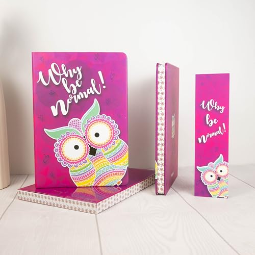 Image of Notebook Set, Premium Hardcover Journal, Bookmark and Matching Box |192 Ruled Pages, 80 GSM | A5 Ruled Writing Notebook for Girls, School & Office | Why Be Normal