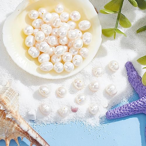 NBEADS About 60 Pcs Grade A Natural Cultured Freshwater Pearl Beads - Image 4
