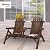 Outsunny 2-Seat Wooden Adirondack Chair, Patio Bench with Table, Outdoor Loveseat Fire Pit Chair for Porch, Backyard, Deck, Carbonized