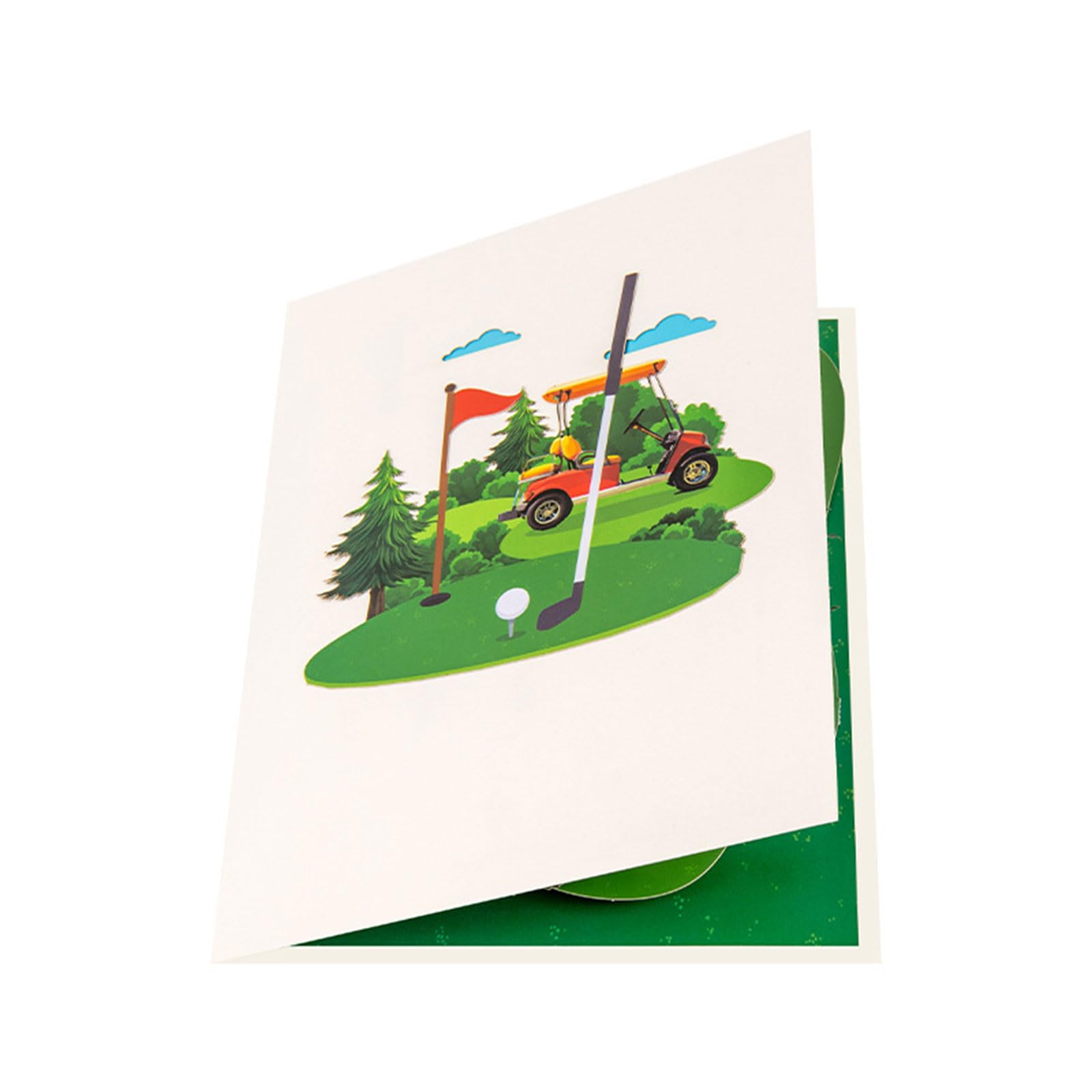 hogtnd Golf Inspired Handmade 3D Pop Up Greeting Card with Event Theme and Envelope Party Decoration Card