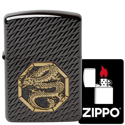 Encendedor Zippo Oil Flint Armor Dragón Negro miniatura 2