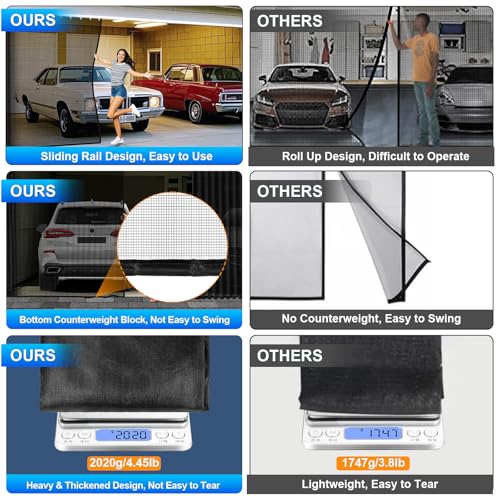Sliding Garage Door Screen 2 Car with Track Closure - image 4