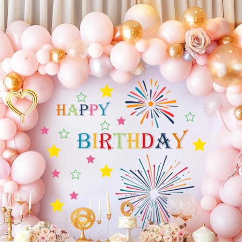 Calcomanía feliz cumpleaños para decoración de pared miniatura 7