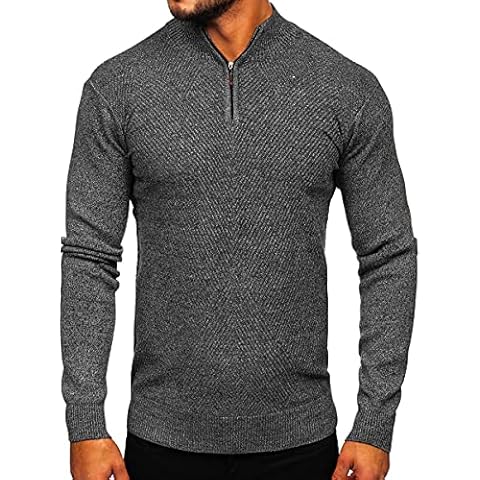 BOLF Hombre Jersey Pulóver Cuello Alto Blusa Suéter Sweatshirt Blusa Ocio Manga Larga Clásico Zip Estilo Diario Cover