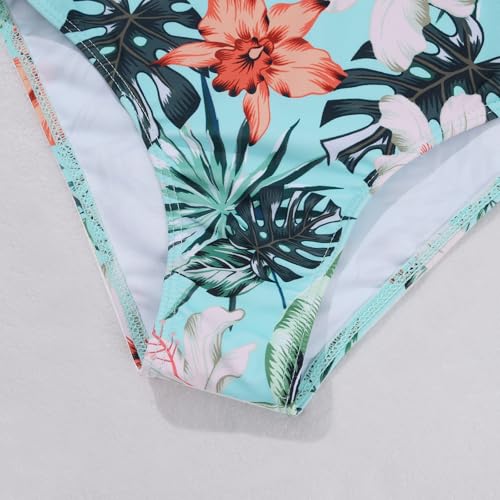 Image of Weixinbuy Girls Swimsuits Bikini Set Kids Bathing Suit Bikini Top Bottom 2Pcs Teen Girls' Swimwear Set