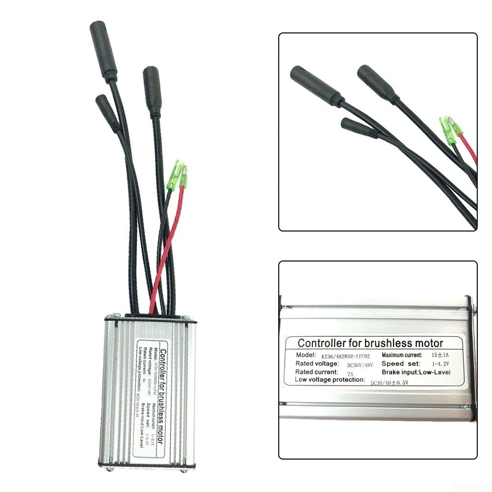 Controlador sin escobillas, 36V/48V 250W Controlador de motor sin escobillas Controlador de onda sinusoidal para bicicleta eléctrica Scooter