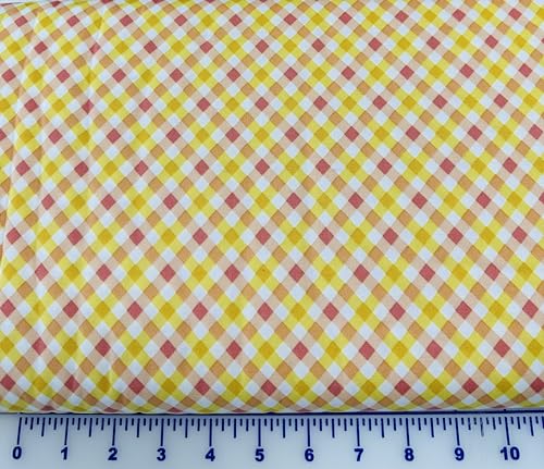 Generic Cotton Fabric Riley Blake C13235 Fright Delight Plaid bias Cotton Fabric by The Yard, Yellow