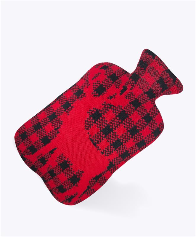 medaxo Cozys Hot Water Bag with Designer Knit Cover (Red, Reindeer) | 2 LTR Capacity | Stylish Prefixed cover | For Cramps, Pain Relief & Cozy Nights | Feet, Bed Warmer for Adults, Kids - Pack of 3