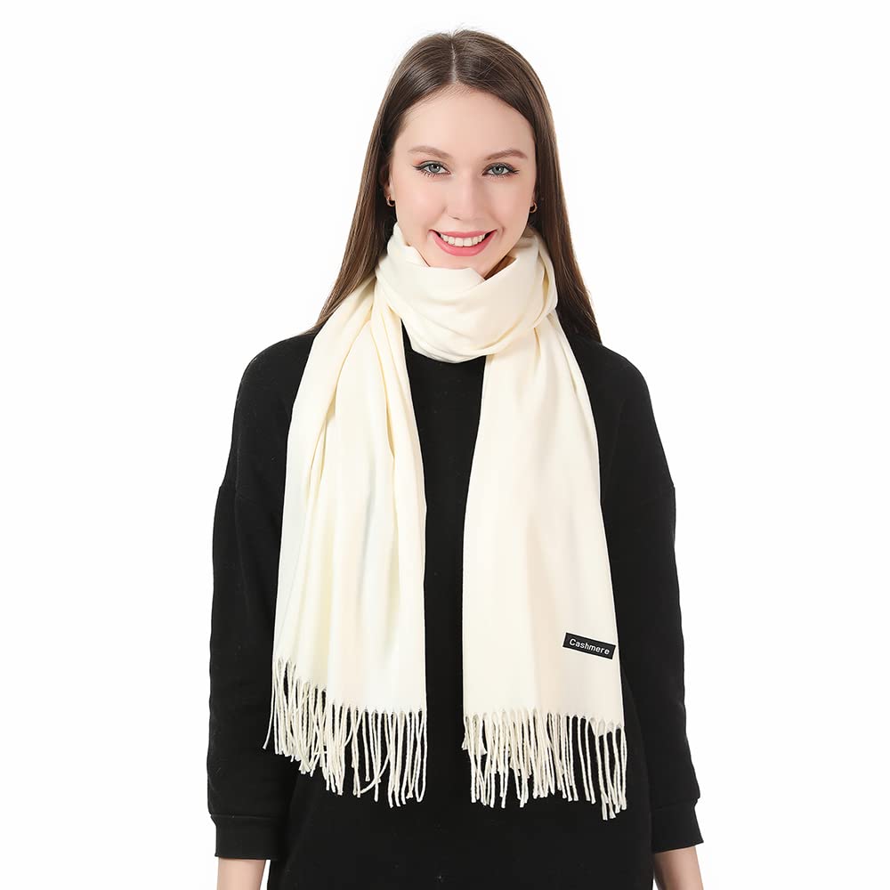 London Scarf Mulberry Tree Scarf Reversible Long Cashmere Soft Women Ladies Tree Of Life (Cream)