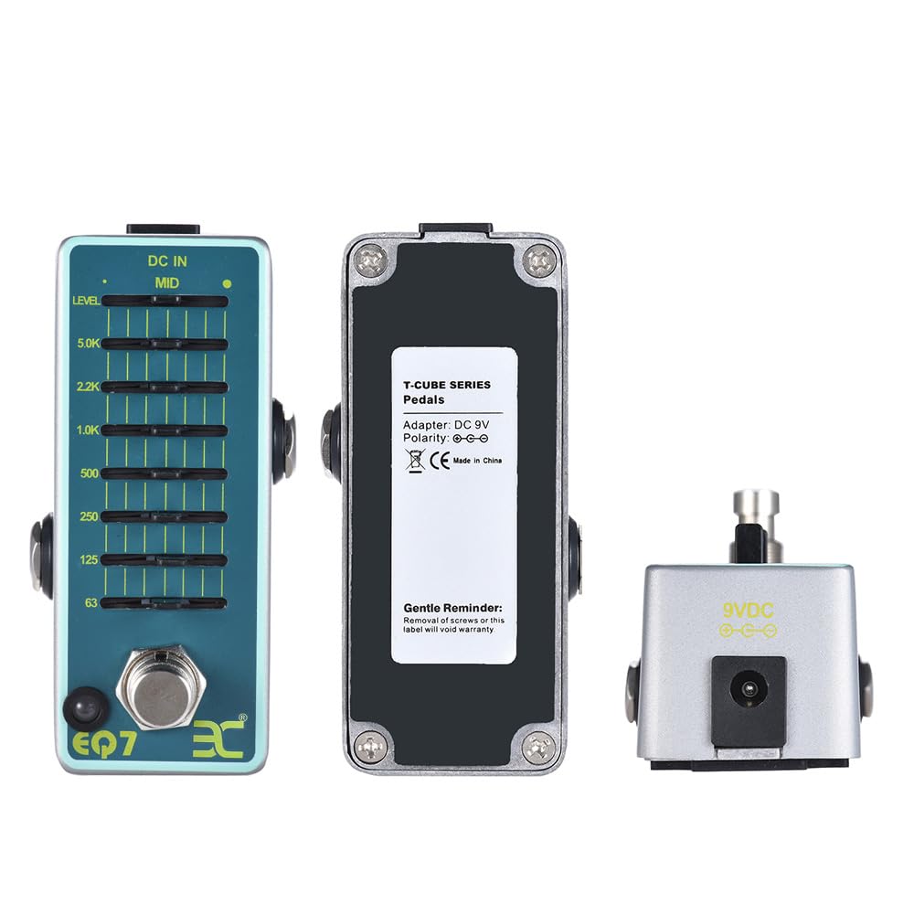 EQ7 Equalizzatore per Chitarra Effetto Pedale EQ a 7 Bande Full Shell del Metallo True Bypass