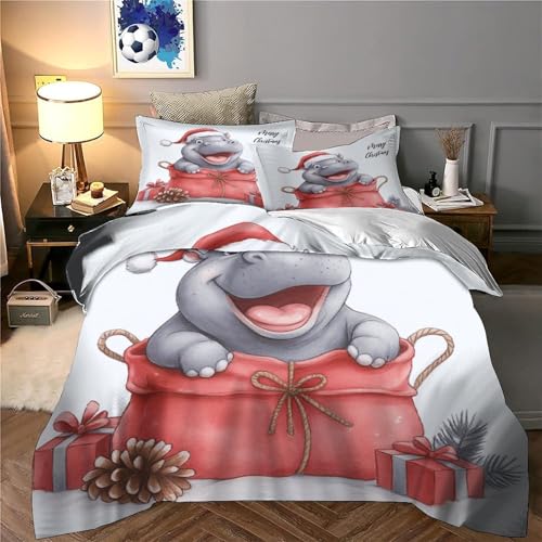 Housse de couette 140x200 en microfibre douce avec fermeture éclair 3D