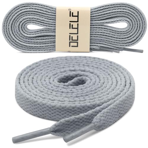Image of DELELE 2 Pair Super Quality 24 Colors Flat Shoe laces 5 /16 inch Wide Shoelaces for Athletic Running Sneakers Shoes Boot Strings