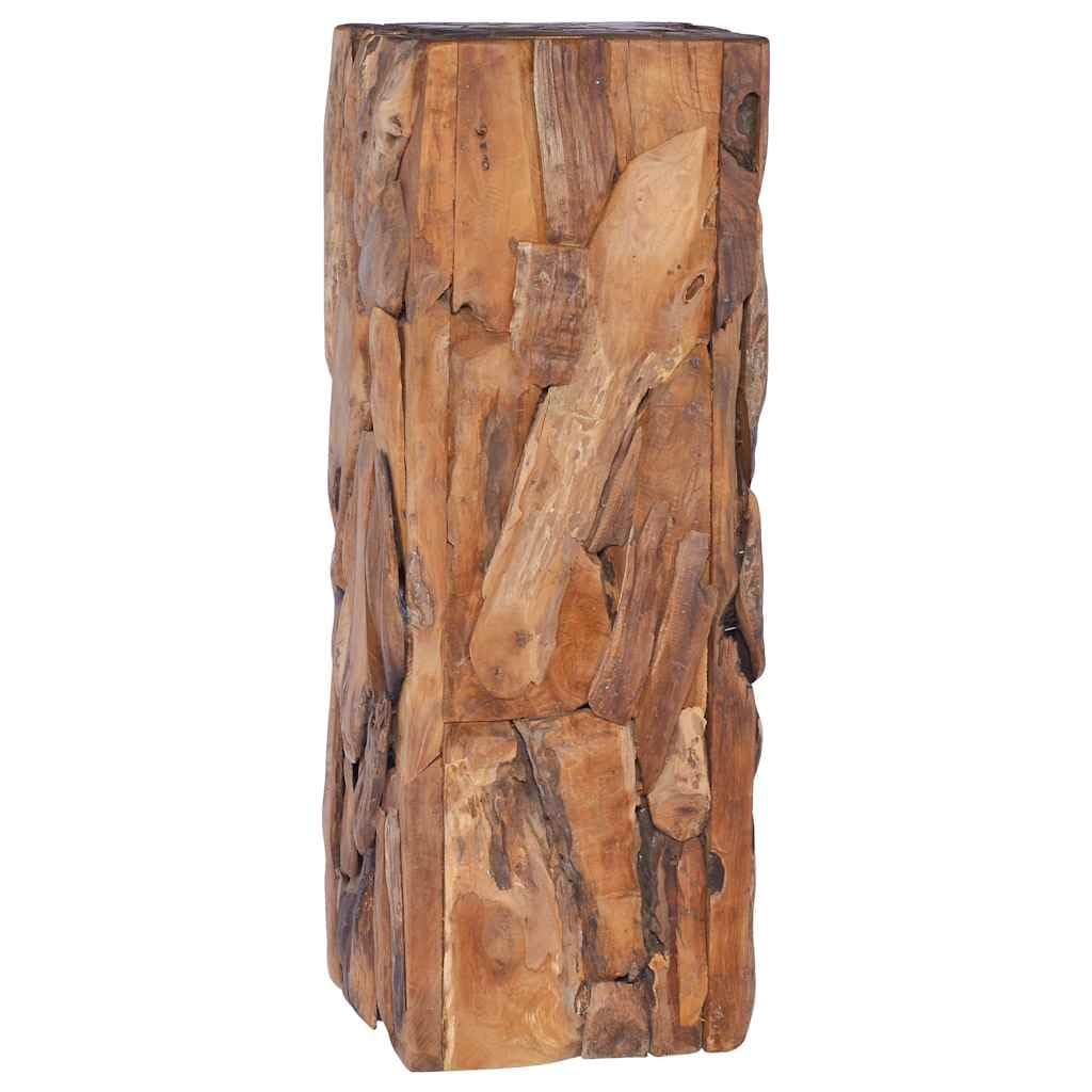 Stolik pomocniczy 30 x 30 x 80 cm, ręcznie wykonany z litego drewna tekowego, uniwersalny stół ozdobny, stolik kawowy, stolik na sofę lub stolik nocny, zajmuje mało miejsca
