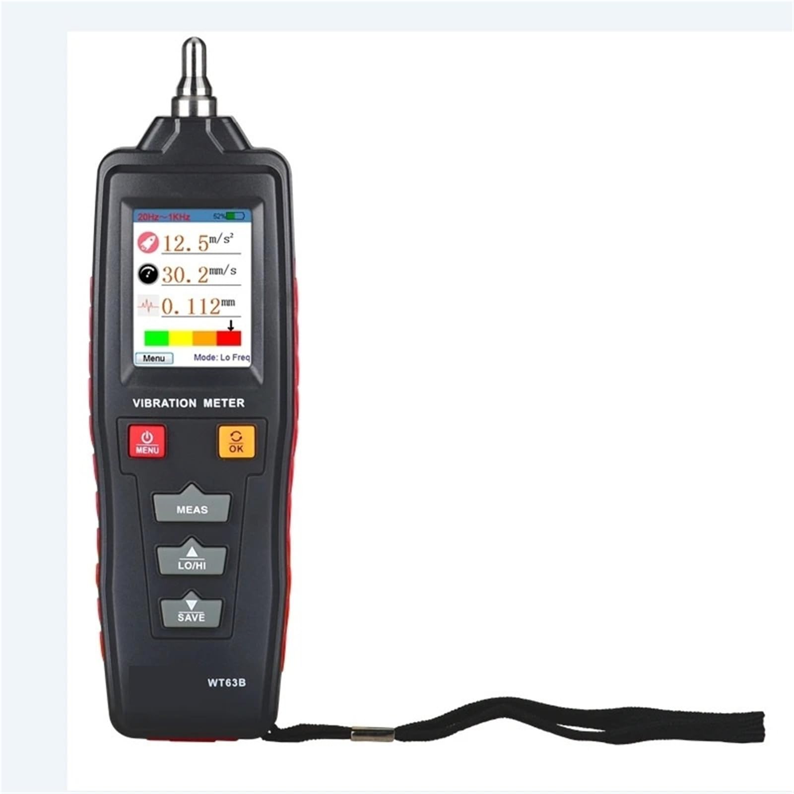 Vibration Analyzer Digital Vibration Meter Handheld Vibration Monitor Color Display Mechanical Equipment Test Probe