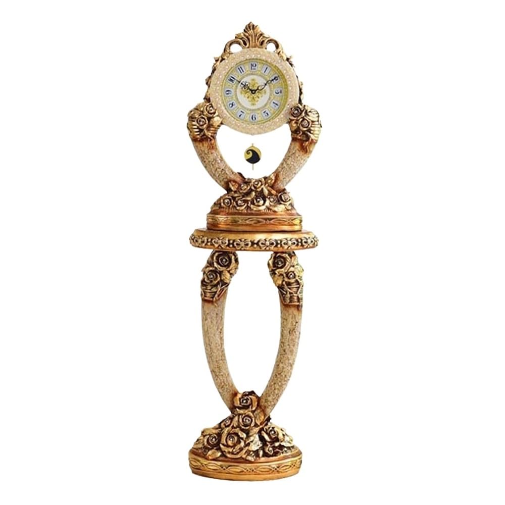 WANGHAI-666 Grandfather Clocks Retro Grandfather Clock Resin Statue Living Room Decorative Ornaments Watch