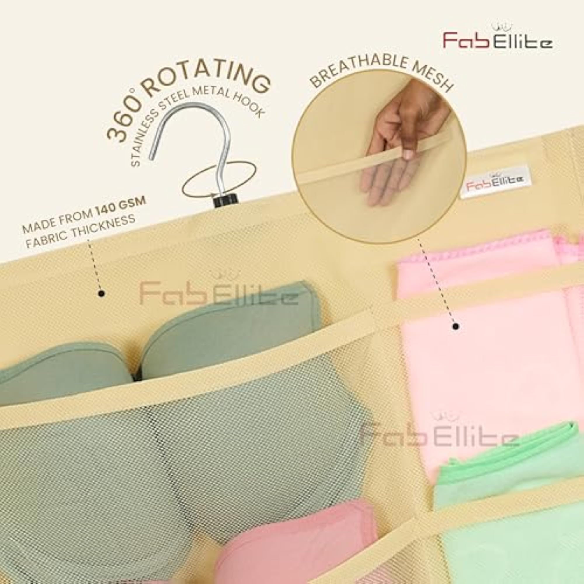 Double Sided Hanging Organizer with 30 Clear Pockets