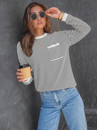 Image of LILLUSORY Womens Striped Lightweight Sweaters 2026 Fall Fashion Outfits