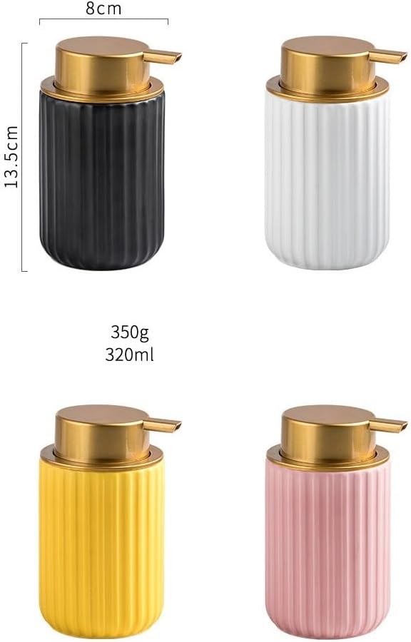Kitchen Soap Dispenser Soap Pumps Fashionable Ceramic Lotion Foamer Shampoo Shower Gel Hand Sanitizer Repackaged Press Bottle Hotel Foaming Bottle Soap Dispenser for Bathroom(C)