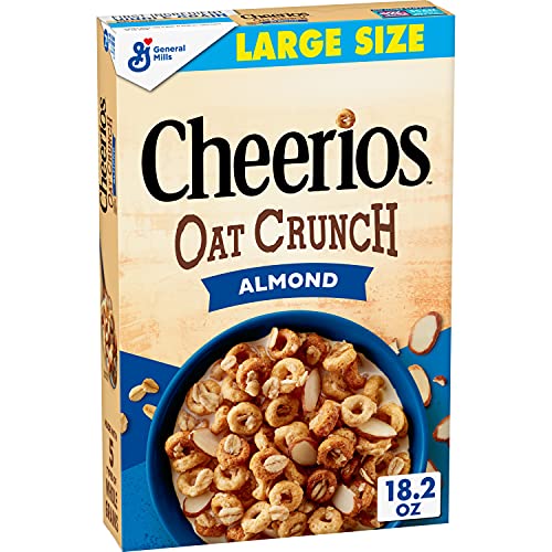 Image of Cheerios Oat Crunch Almond Breakfast Cereal, 18.2 oz Box (Pack of 12)