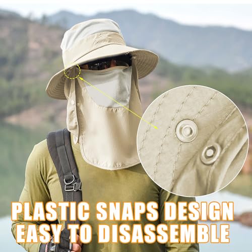 Image of Sun Hats for Men Women Fishing Hat UPF 50+ Breathable Wide Brim Summer UV Protection Hat