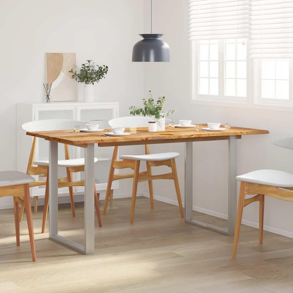 Table en bois d'acacia massif de 154 cm aux finitions artisanales uniques