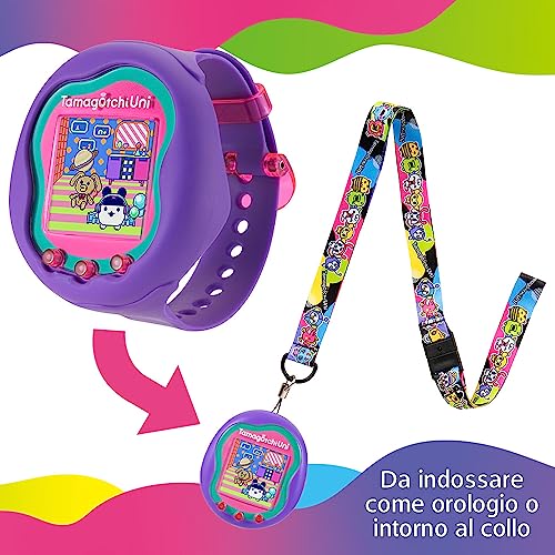 bandai tamagotchi uni - connected tamagotchi with wrist watch - virtual pet - purple model - 43352