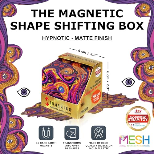 Image of Shashibo Seasonal Halloween - Shape Shifting Box - Award-Winning, Patented Magnetic Puzzle Cube w / 36 Rare Earth Magnets - Fidget Transforms Into Over 100+ Shapes (Hypnotic Digital)
