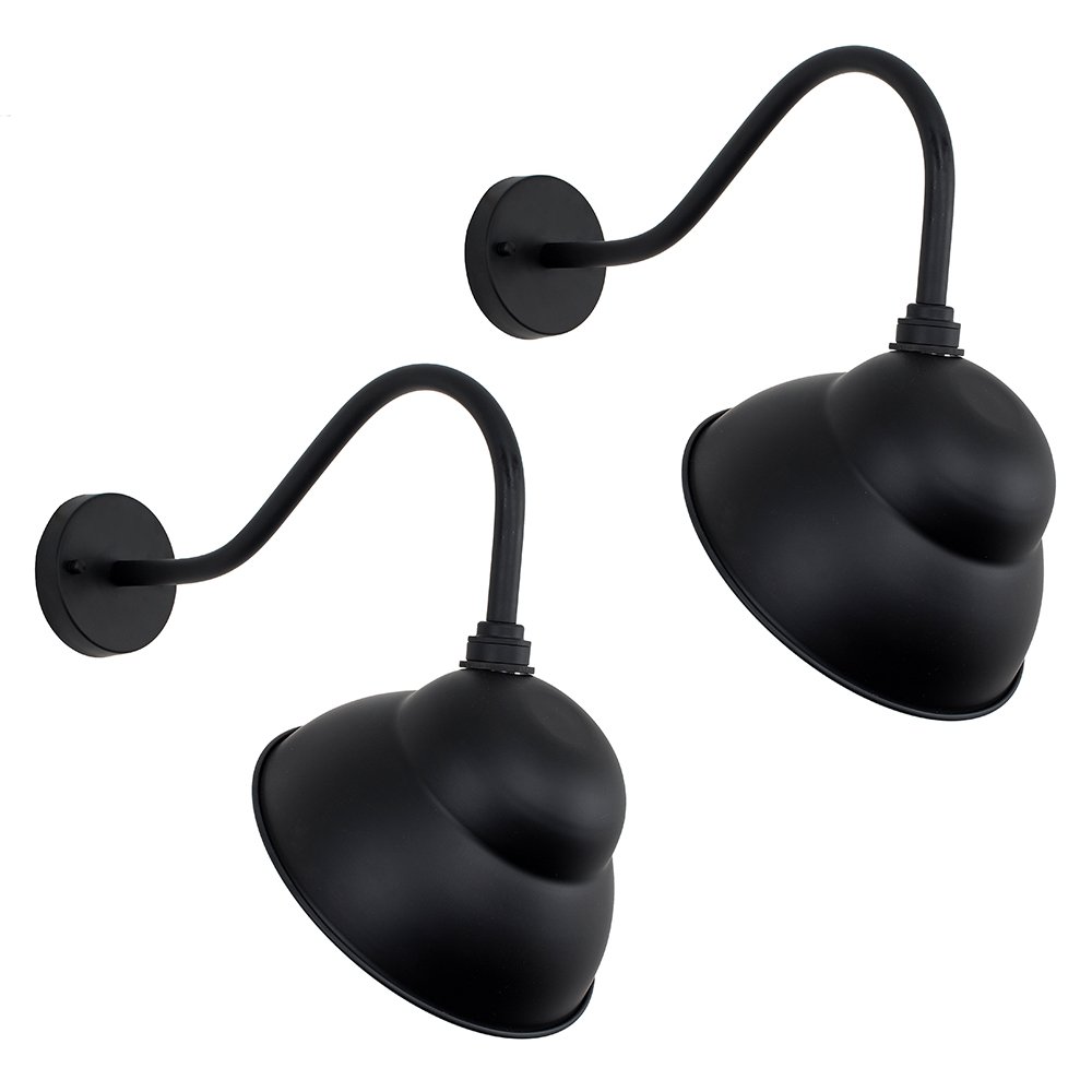 MiniSun | Modern Black Security Round Bulkhead Wall Light | Outdoor Wall Lights, Home Décor & Improvement Essential