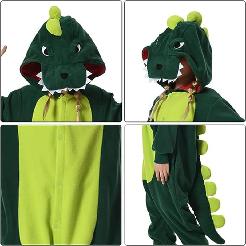 Pijama de Dibujos Animados de Dinosaurio,Mono Animales Pijama Adorable,Disfraz de Cosplay para Niños y Adultos para Carnaval y Fiestas de Halloween