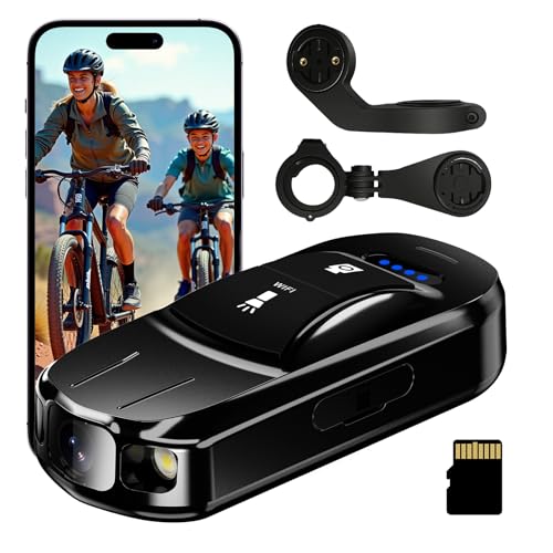 Portable Mini Bike Camera Front/Rear with Gravity Anti-Shake 7H Loop Recording Video Recorder 2000mAh IPX6 Waterproof Small Pocket Cam for Cycling Vlogging Sports Travel Security Cam for E Bike
