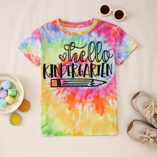 Image of MODNTOGA Kid Girl Boy First Day of School Shirt Back to School T-Shirt Hello Kindergarten 1st 2nd 3rd Grade Graphic Tee Tops