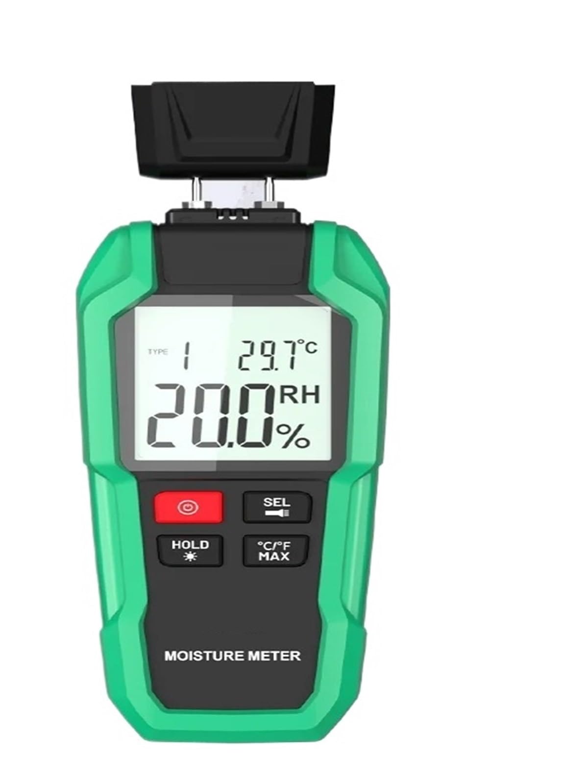 Medidor de humedad madera digital dos pines, 6-100%, detector con plla LCD grande Alta precisión