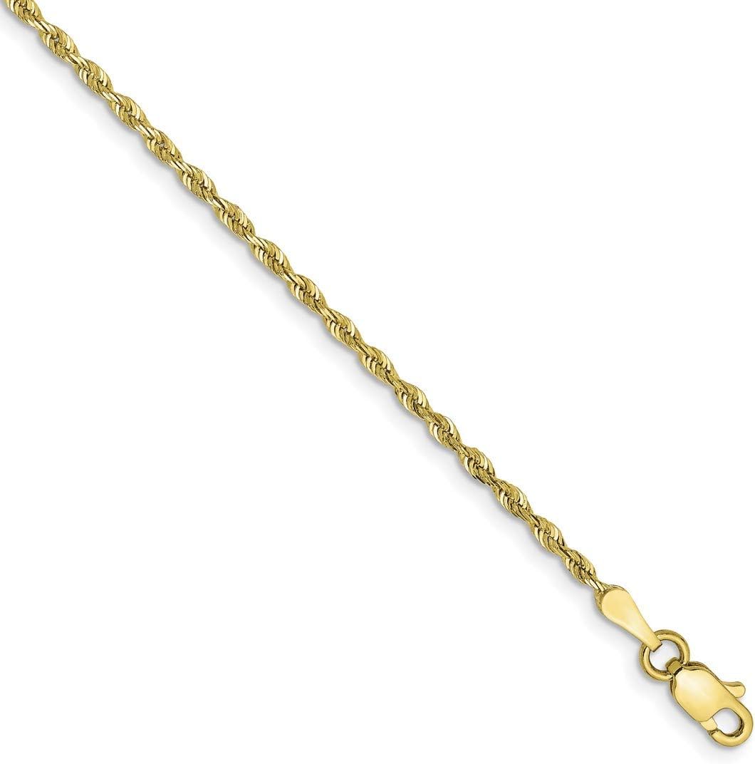10k Yellow Gold Solid Diamond-Cut Quadruple Rope Chain Necklace Bracelet or Anklet - Image 5