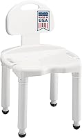 Carex Shower Chair with Backrest - 400lb Bath Seat for Seniors, Elderly & Disabled, Adjustable Height, Made in USA
