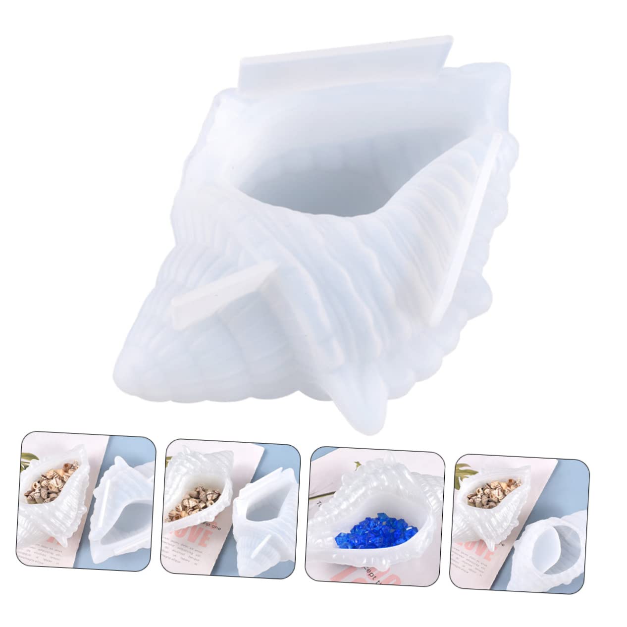 SEWACC 3piezas Moldes De Silicona Para Manualidades Moldes De Resina Epóxica Para Crear Cajas De Almacenamiento Forma De Concha Accesorios De Manualidades
