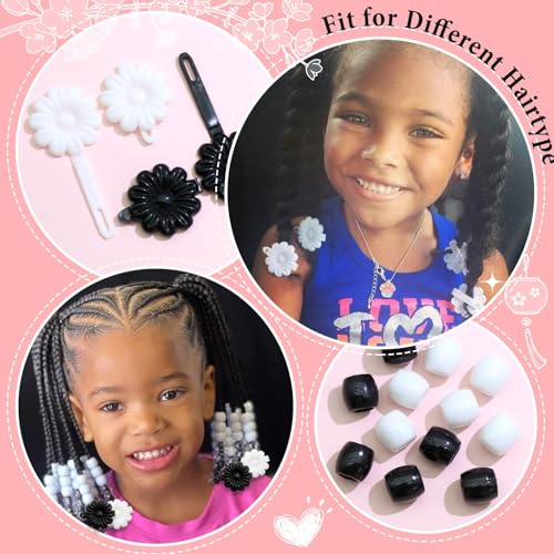 Barrettes à cheveux fleur en résine résistante pour tresses de filles