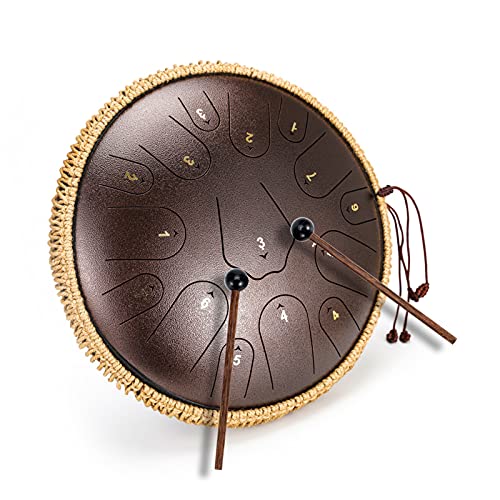 Tambour de langue en acier pour yoga et méditation avec kit complet 15 notes